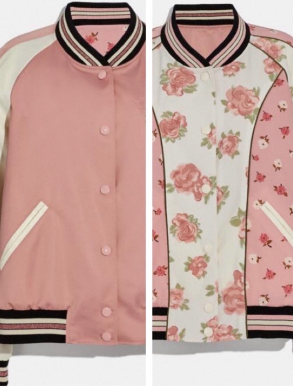 Coach Reversible Satin Varsity Jacket,